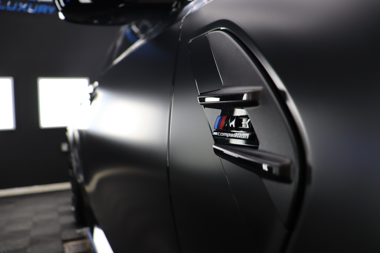 XPEL Paint Protection Film (PPF) Close up after XPEL Paint Protection Film (PPF) has been applied to this BMW